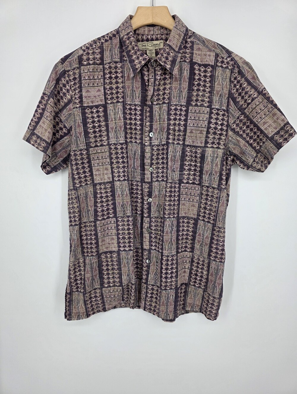 Tori Richard Men's Vintage Hawaiian Shirt Purple Size M.